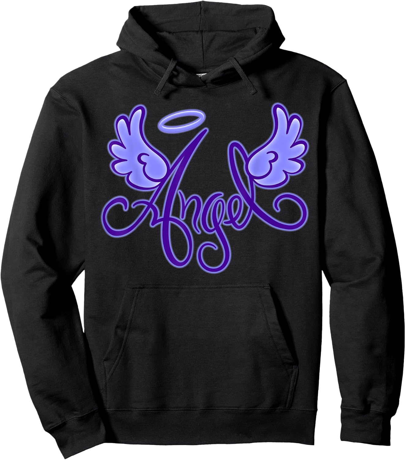 Retro 90s 00s Throwback Angel Wings Y2K aesthetic Hoodie - Hoodie | Black