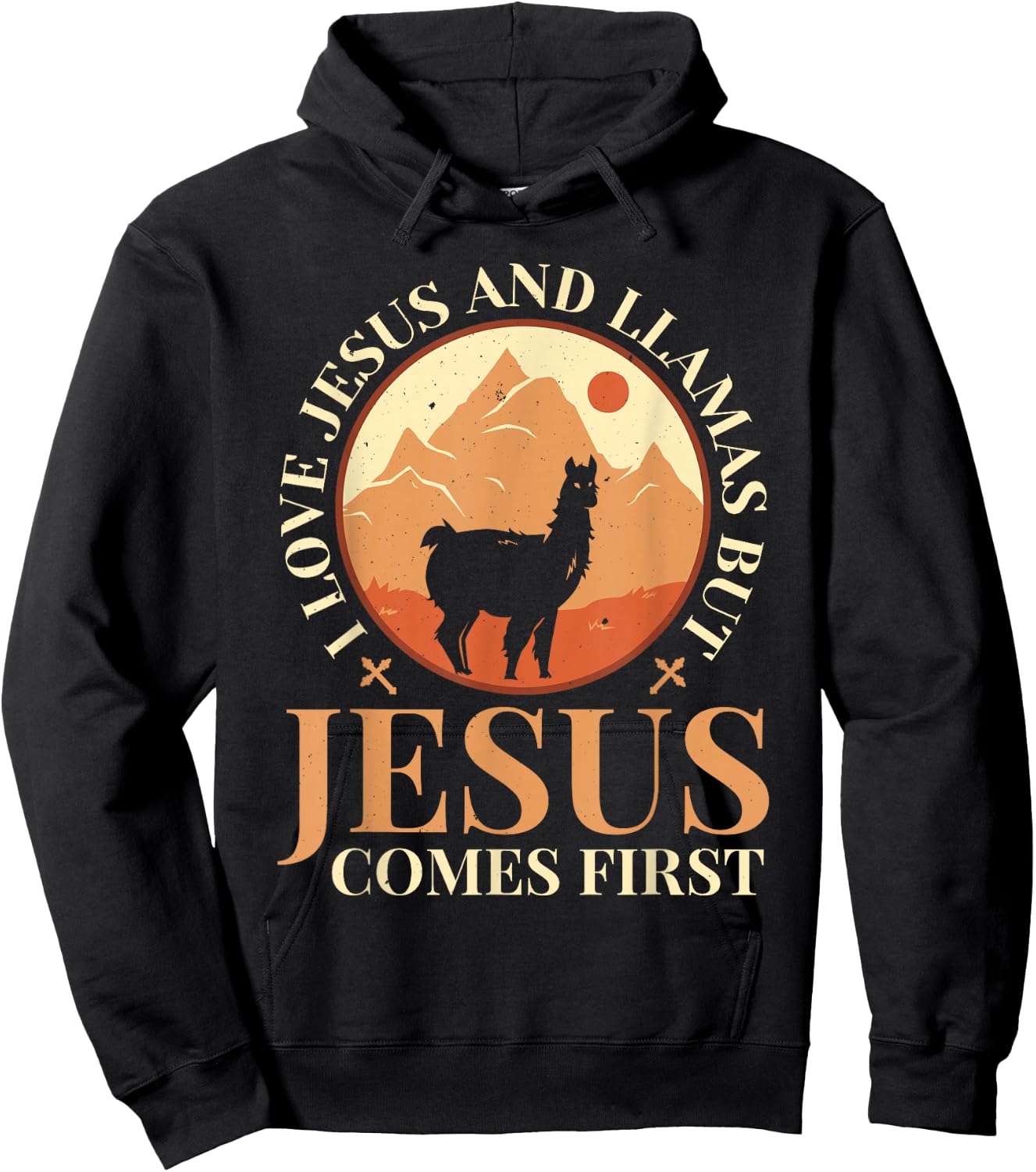 Llamas Lover Christian Religion Faith Jesus Catholic Hoodie - Hoodie | Black