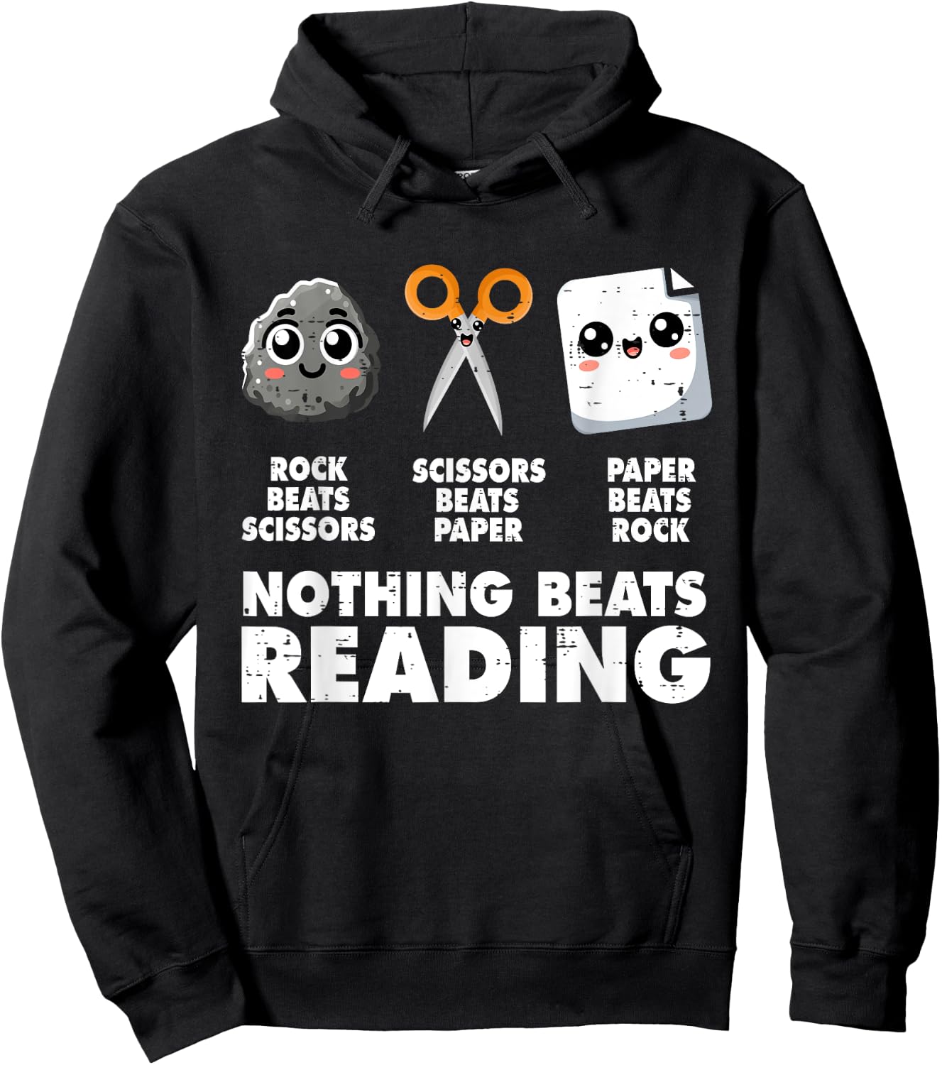 Nothing Beats Reading Bookworm Funny Librarian Book Nerd Hoodie - Hoodie | Black