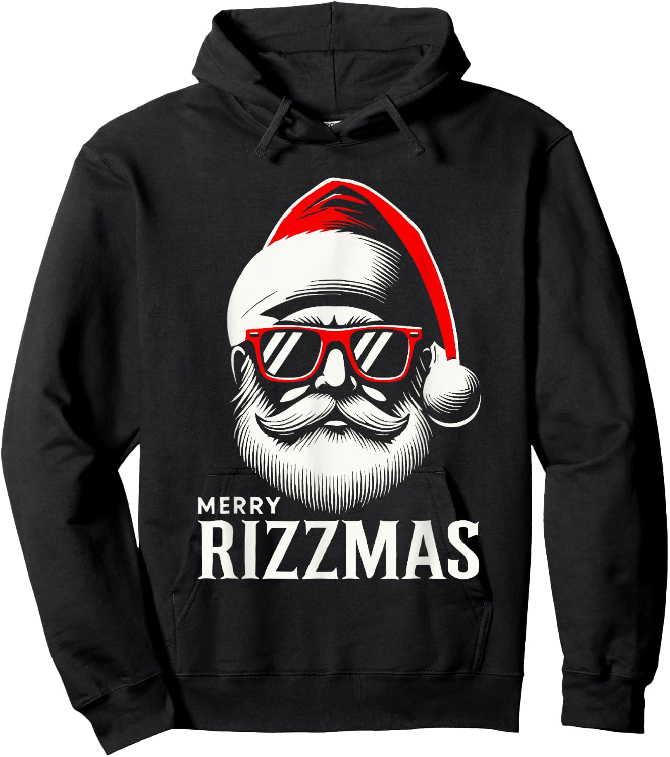 Merry Rizzmas Santa Skating Men Women Kids Funny Christmas Hoodie - Hoodie | Black