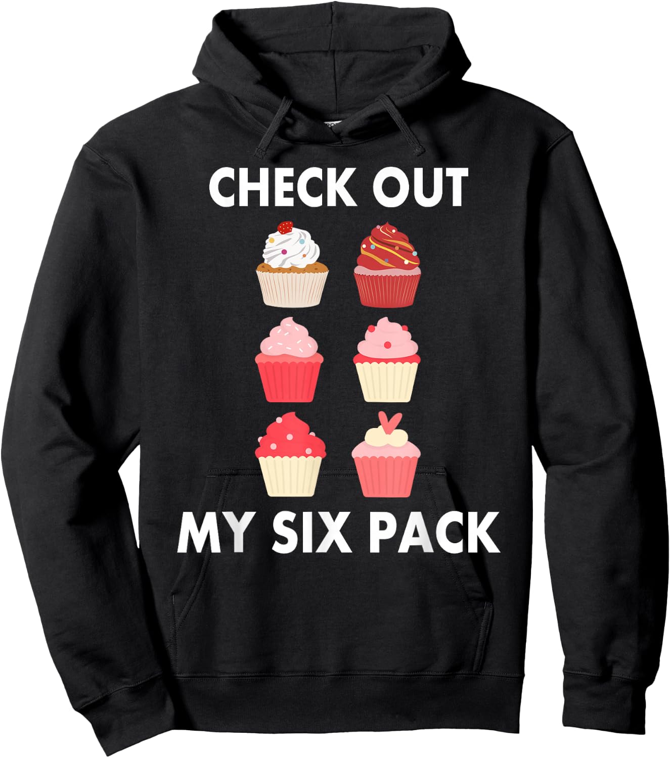 Cupcake Shirt Funny Six Pack Cupcake Lover Cupcakes Hoodie - Hoodie | Black