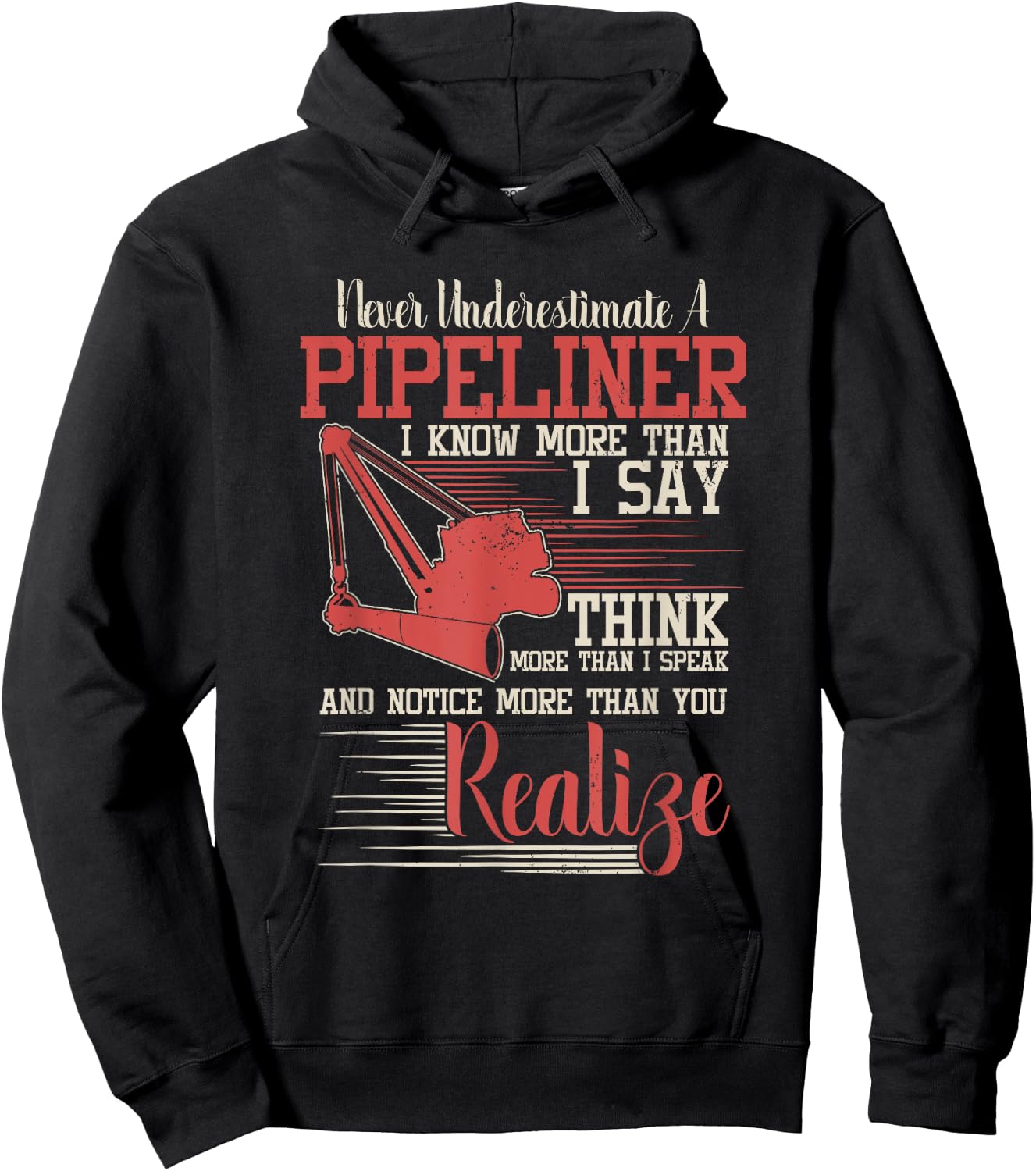 Funny Pipeliner T Shirt - Never Underestimate A Pipeliner Hoodie - Hoodie | Black