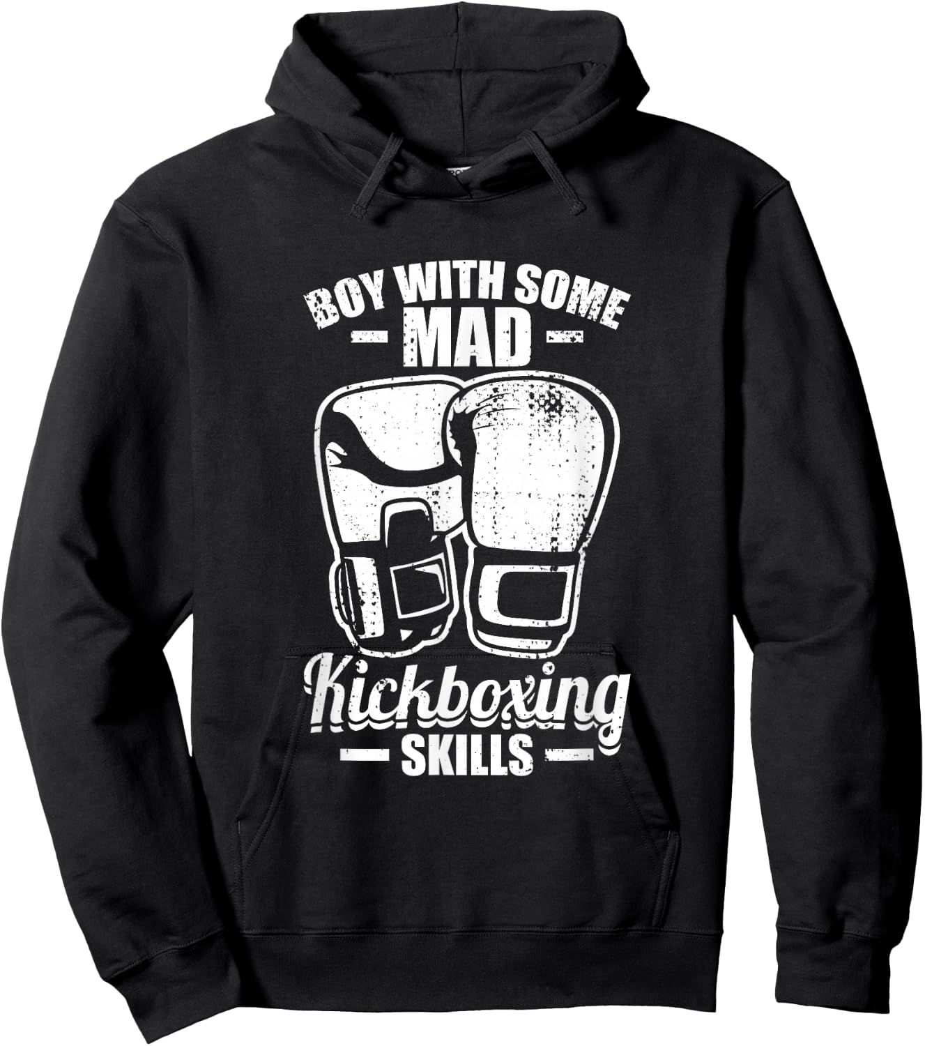 Junge mit verrückten Kickbox Fähigkeiten Kickboxen Hoodie - Hoodie | Black