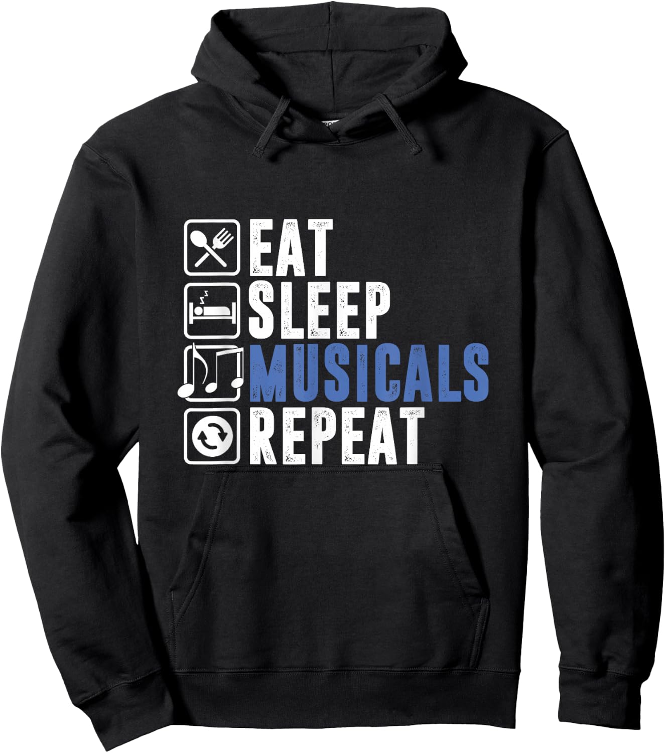 Eat Sleep Musicals | Musikkino | Broadway Hoodie - Hoodie | Black