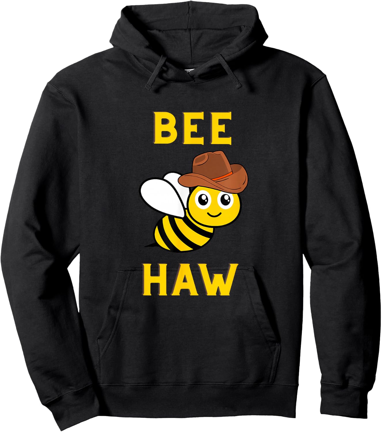 Bee-Haw | Cute Cowboy Environmentalist Hoodie - Hoodie | Black
