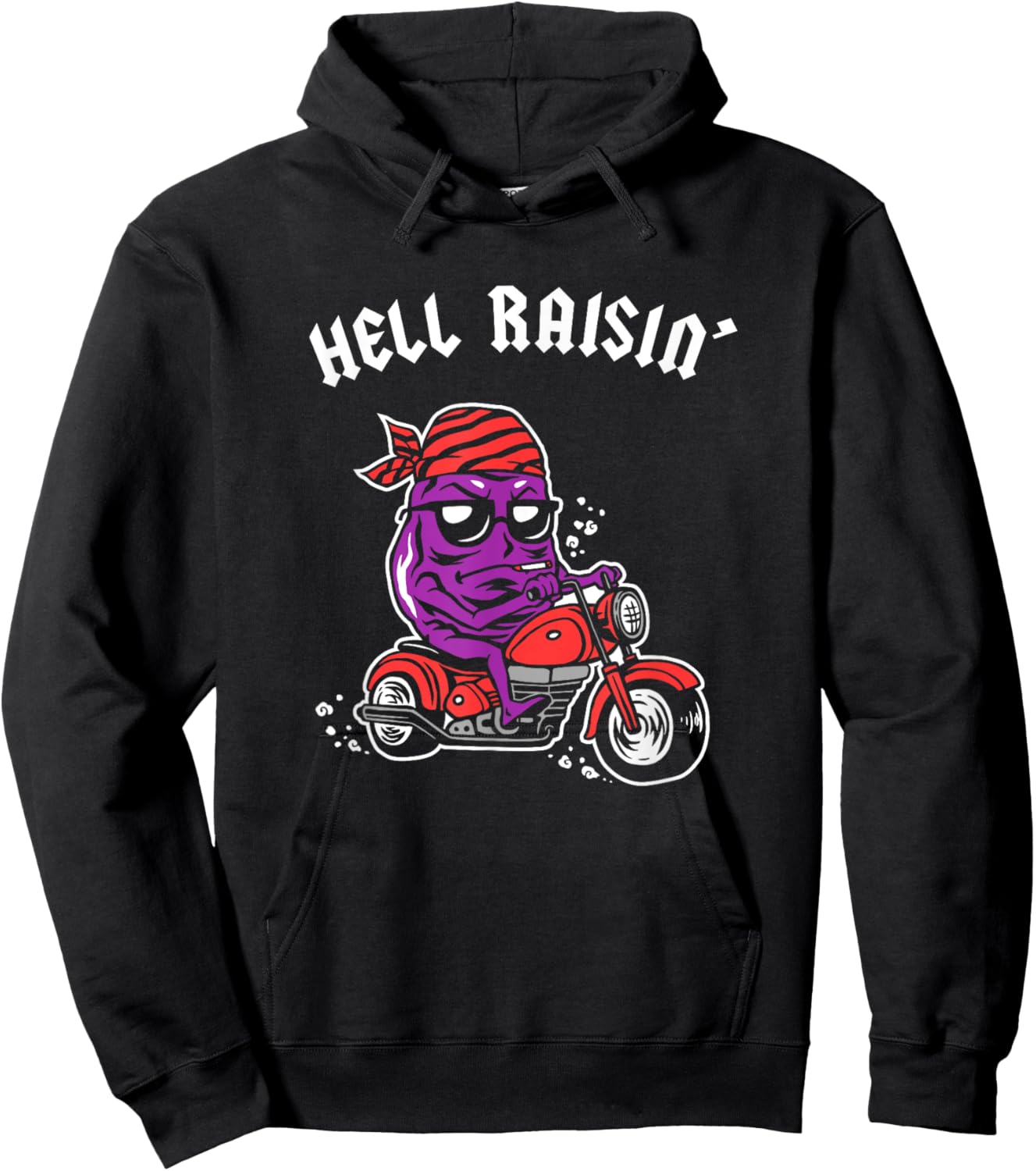 Hell Raisin - Bad Biker Thug Funny Hoodie - Hoodie | Black