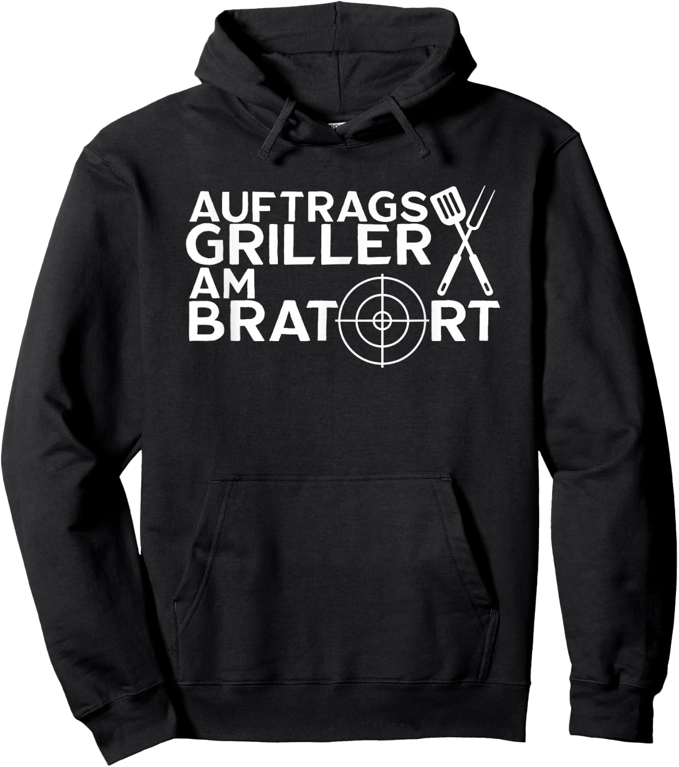 Men's with German Text "Auftragsgriller am Bratort Grillchef Grill" Hoodie - Hoodie | Black
