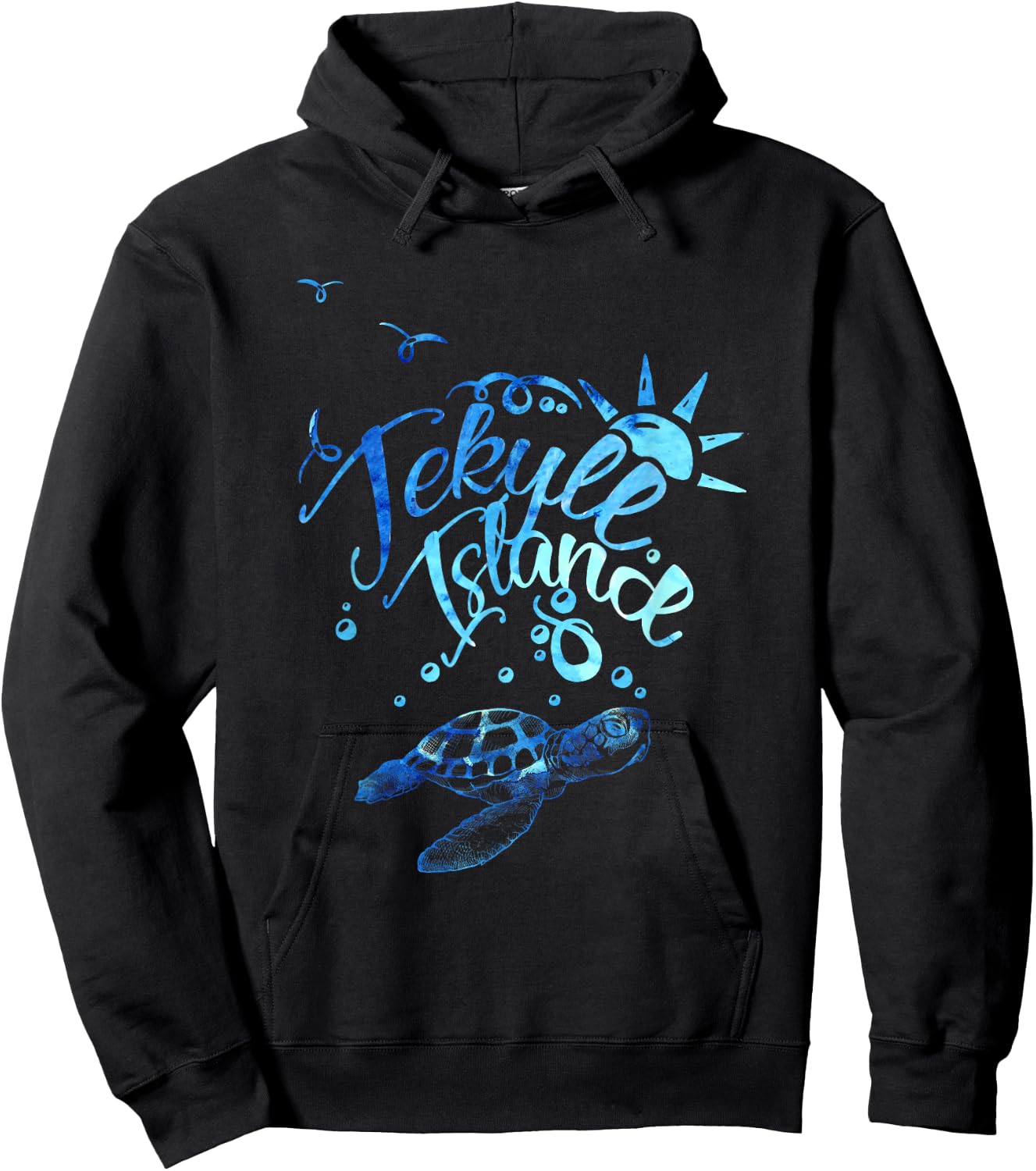 Sea Turtle In Jekyll Island Georgia Beach Vacation Souvenir Hoodie - Hoodie | Black