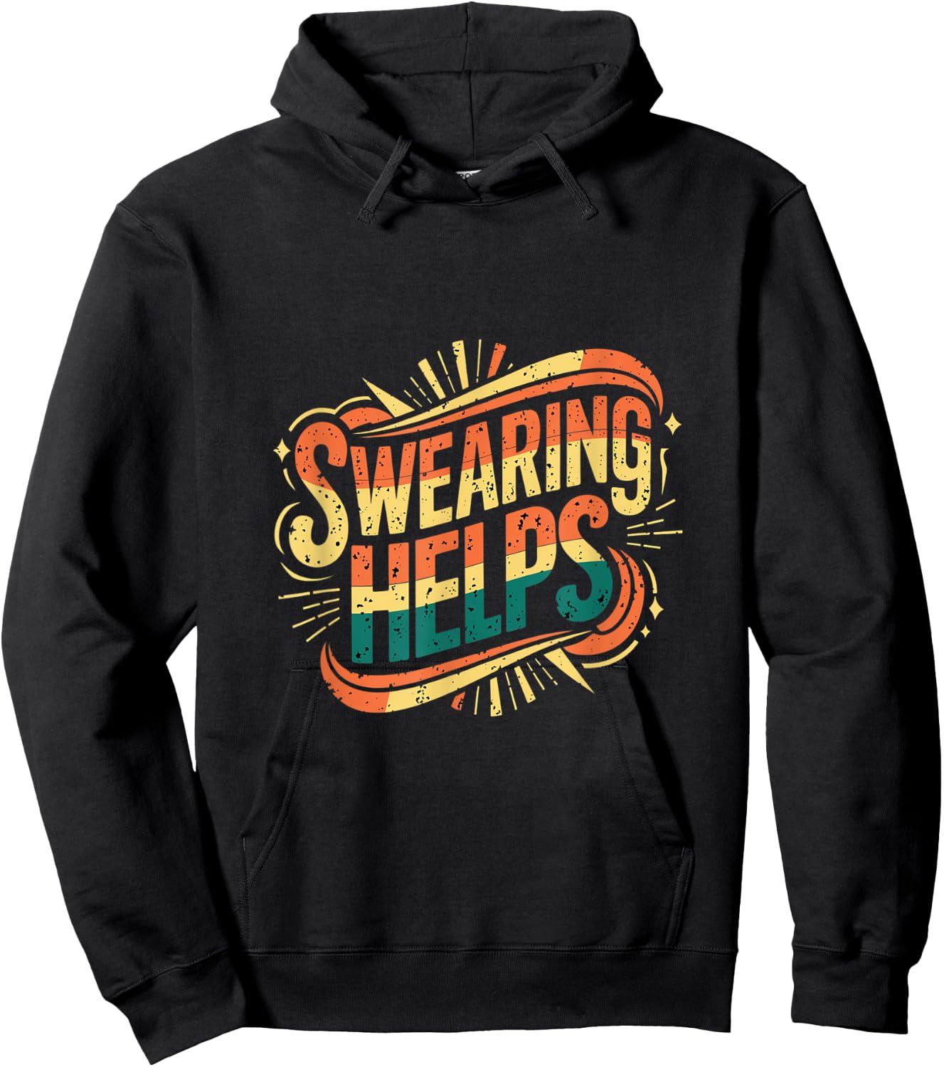 Swearing Helps Funny Cursing Adult Hoodie - Hoodie | Black
