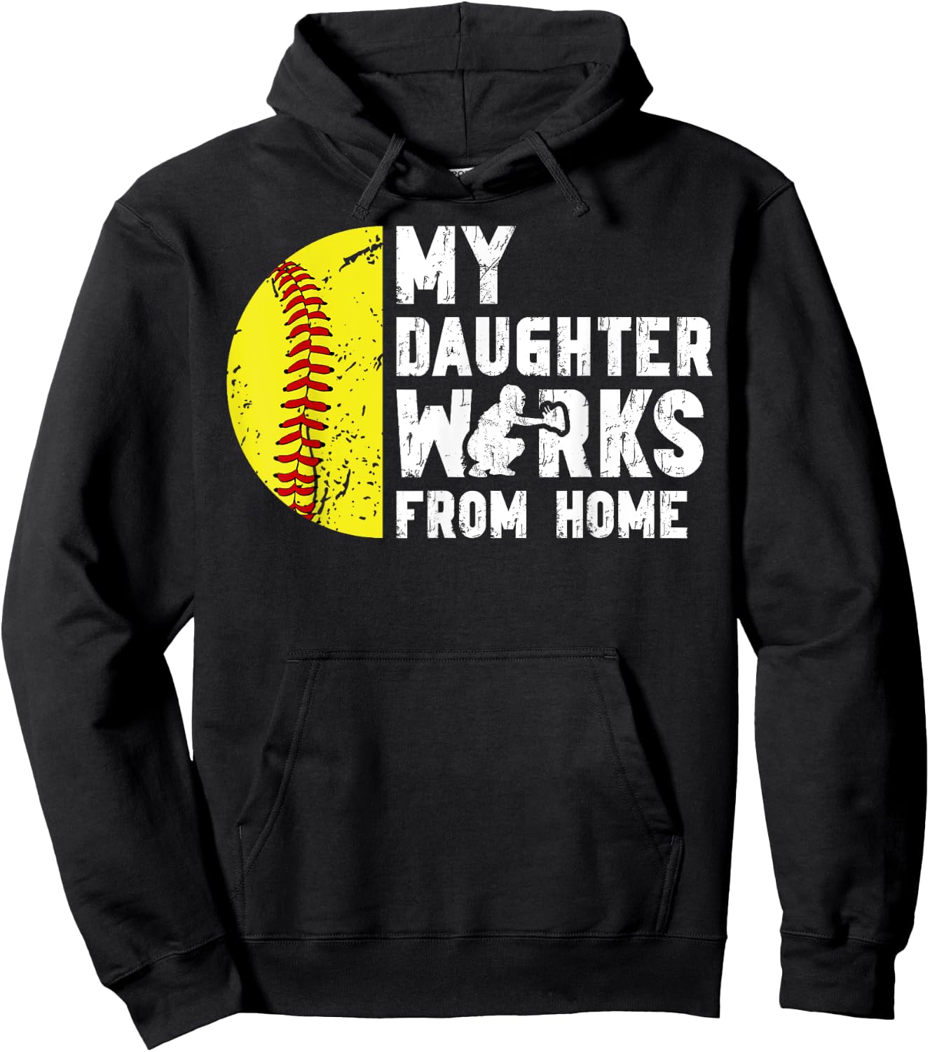 My Daughter Softball Catcher Dad Softball Catcher Father Hoodie - Hoodie | Black