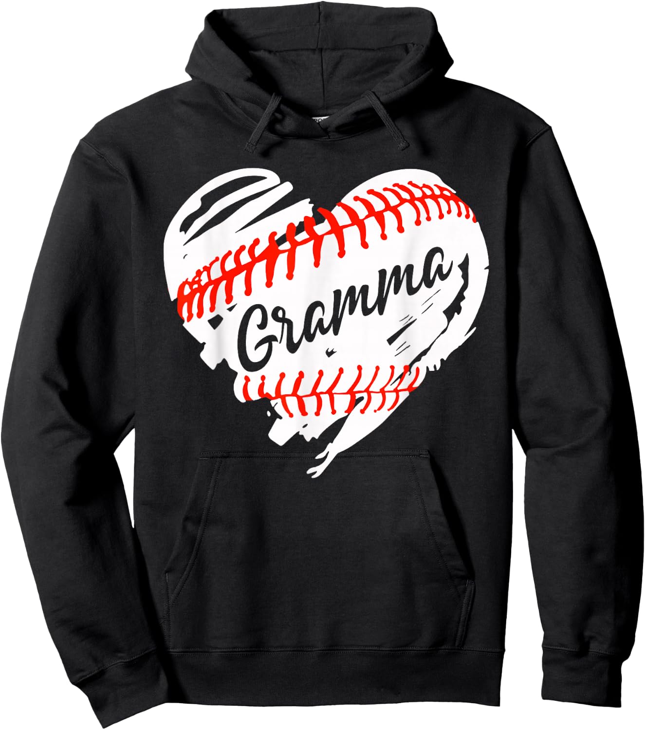 Baseball Heart Baseball Gramma Women Softball Mom Short Hoodie - Hoodie | Black
