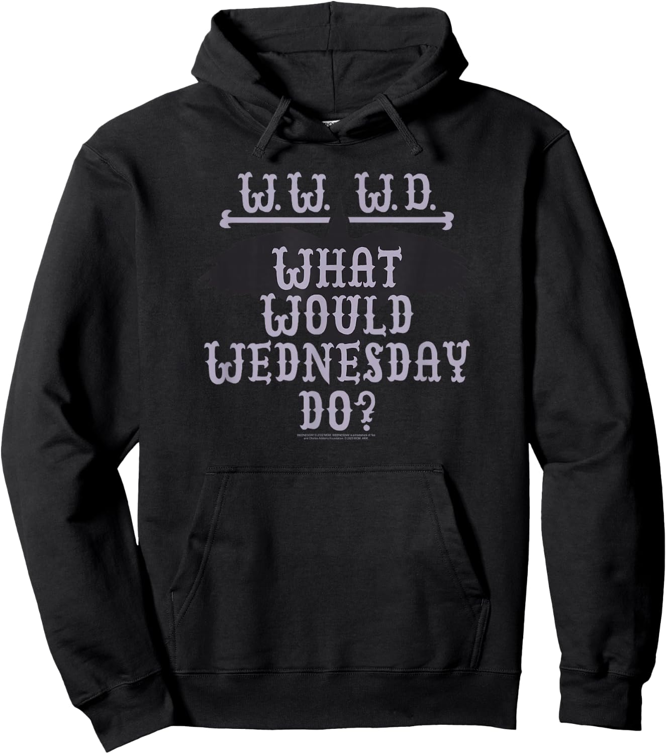 Wednesday What Would Wednesday Do Raven Silhouette Logo Hoodie - Hoodie | Black