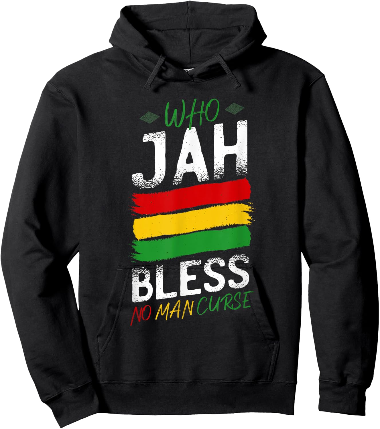 Who jah Bless No Man Curses Rasta Reggae Music Hoodie - Hoodie | Black