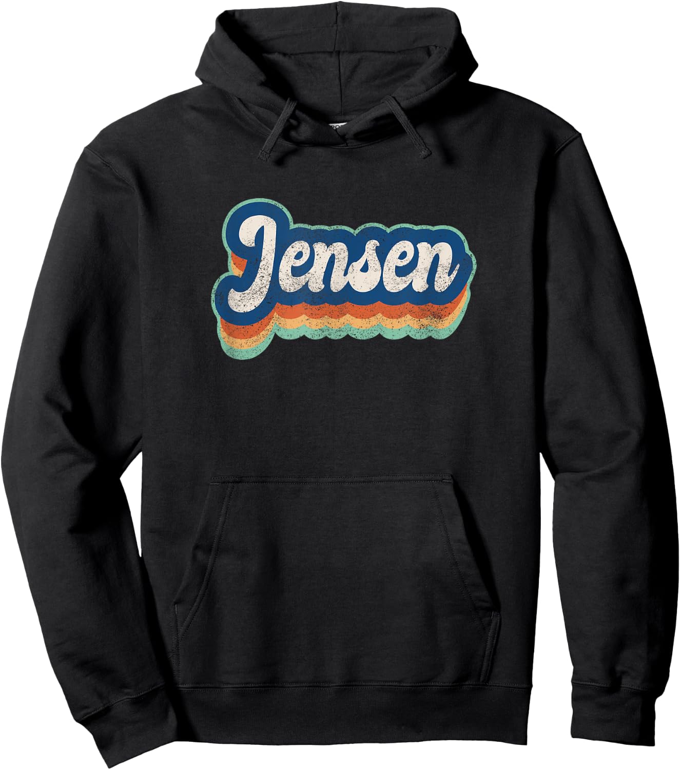 Jensen First Name Boy Vintage Style 70s 80s Personalized Hoodie - Hoodie | Black