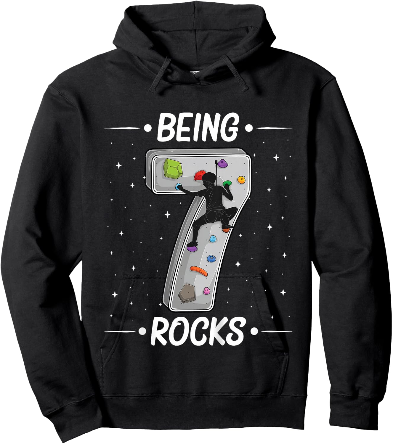 7 year old rock climbing 7th birthday Adventures Climber Hoodie - Hoodie | Black