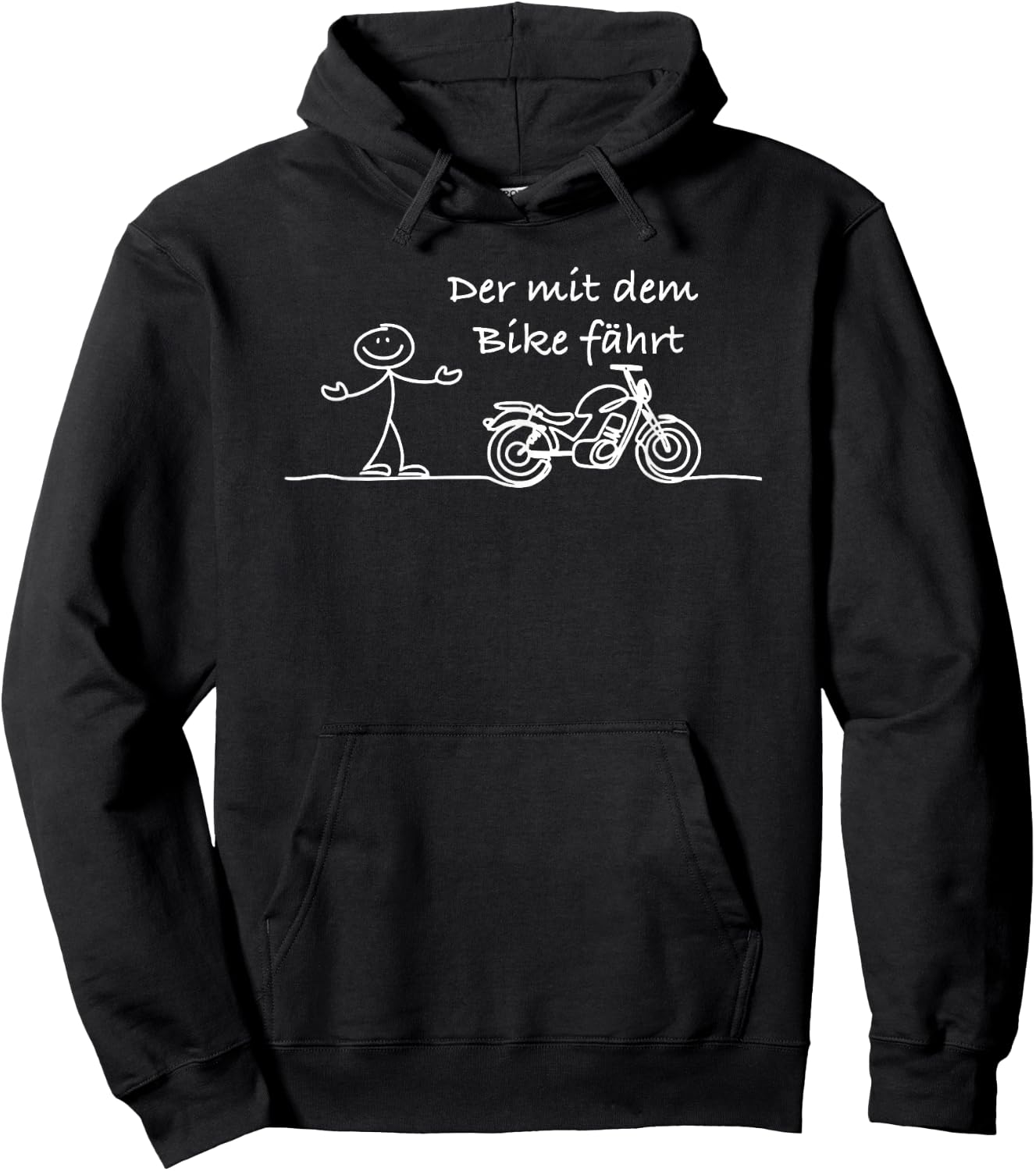 with German Text "Der mit dem bike fährt", black Hoodie - Hoodie | Black