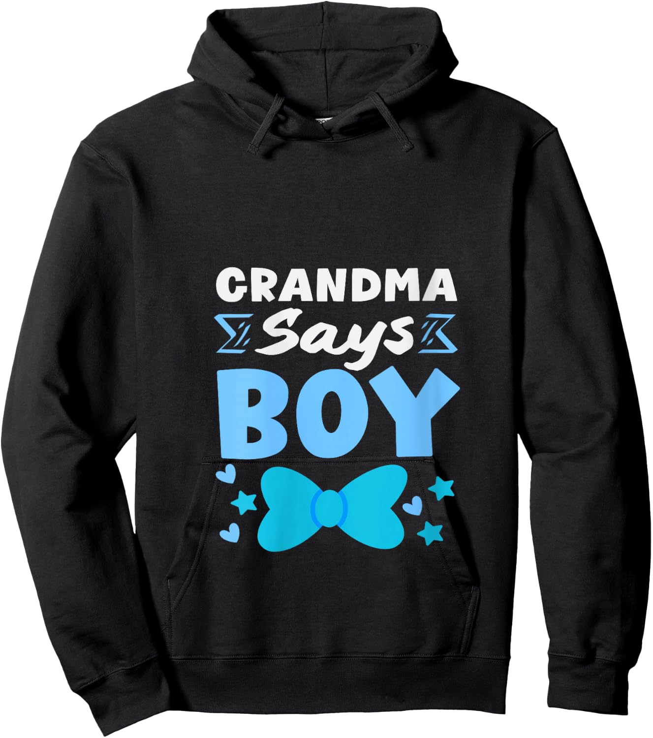 Women's Grandma Says Boy Gender Reveal Party Team Blue Voting V-Neck Hoodie - Hoodie | Black