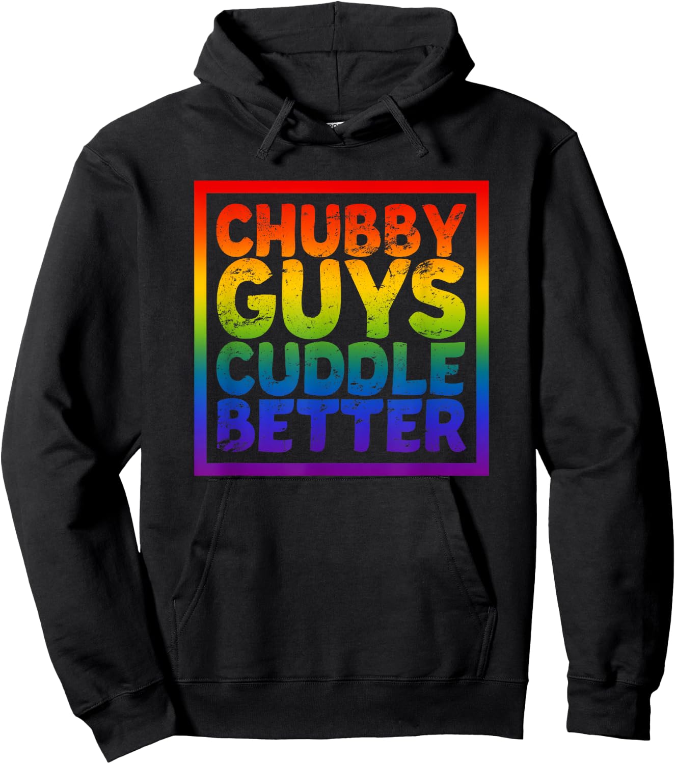 Chubby Guys Cuddle Better - Gay Bear Hoodie - Hoodie | Black