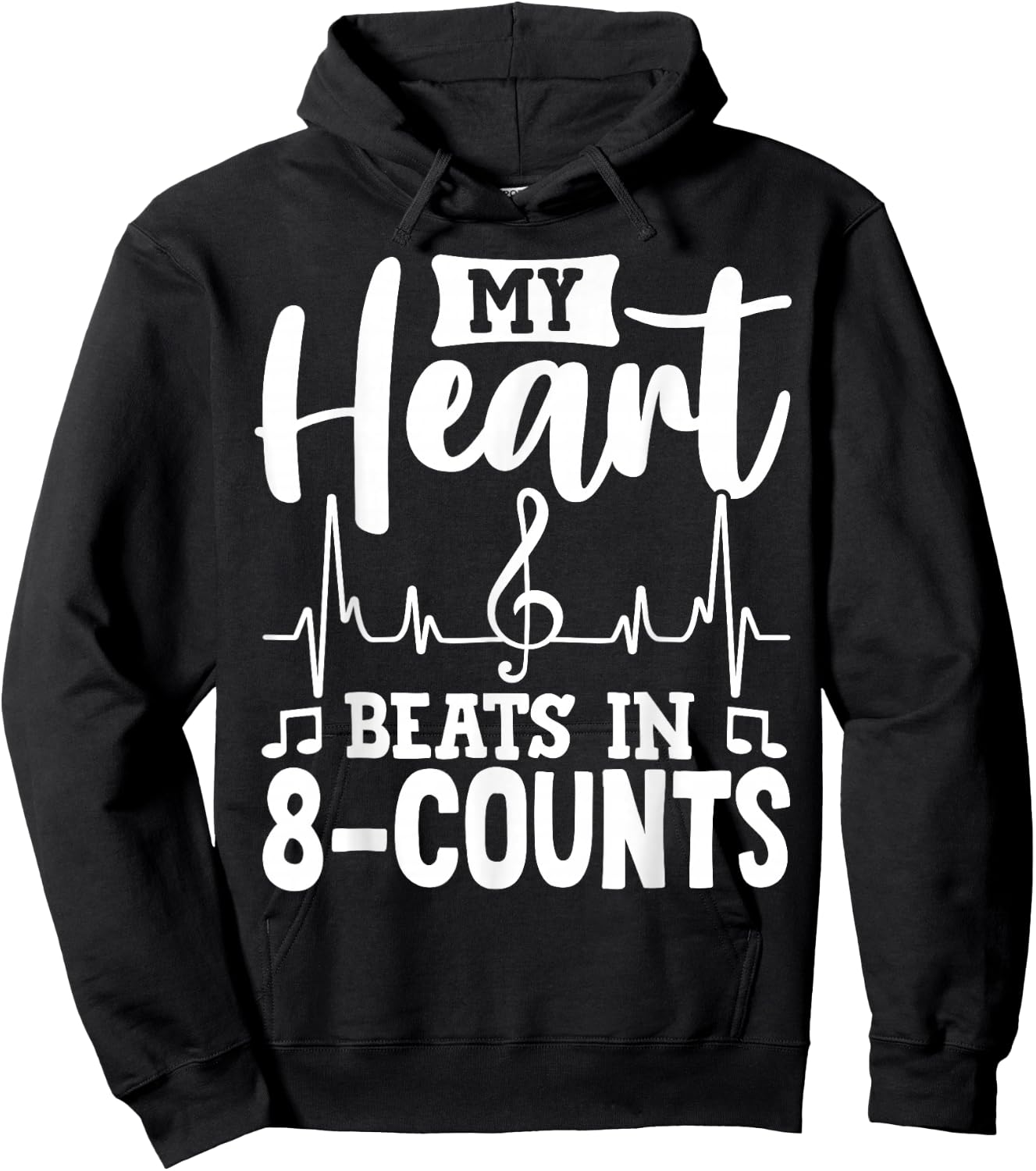 Dance Life 8-Count Heartbeat Graphic For Dancers Hoodie - Hoodie | Black