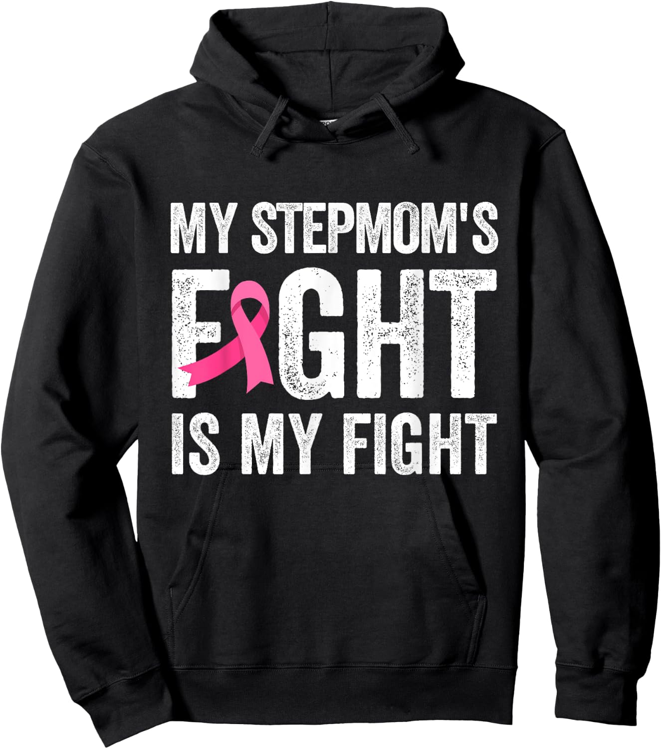 My Stepmom's Fight Is My Fight Breast Cancer Support Kids Hoodie - Hoodie | Black