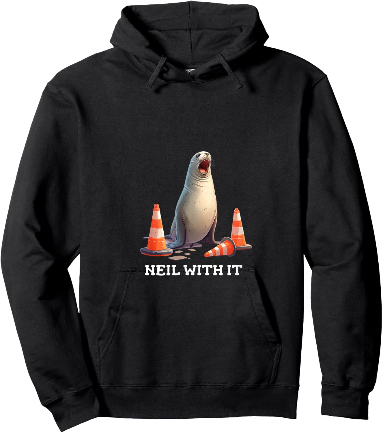Neal The Seal - Neil With It Funny Seal Lover Design Hoodie - Hoodie | Black