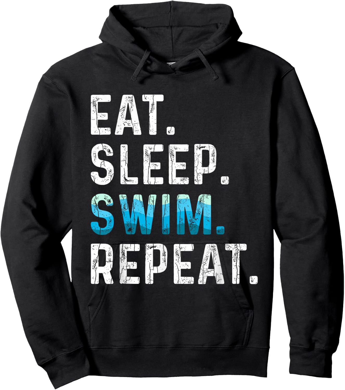 Eat Sleep Swim Repeat Funny Swimmer Swimming Player Graphic Hoodie - Hoodie | Black