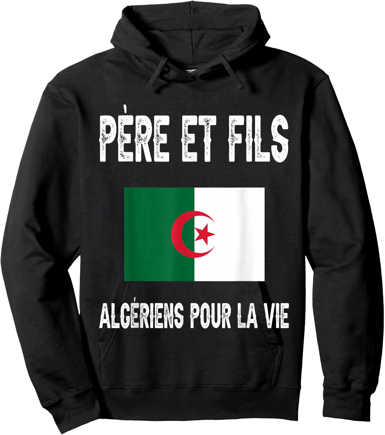 Father and Son Dad Algerian Algeria Fathers Day Hoodie - Hoodie | Black