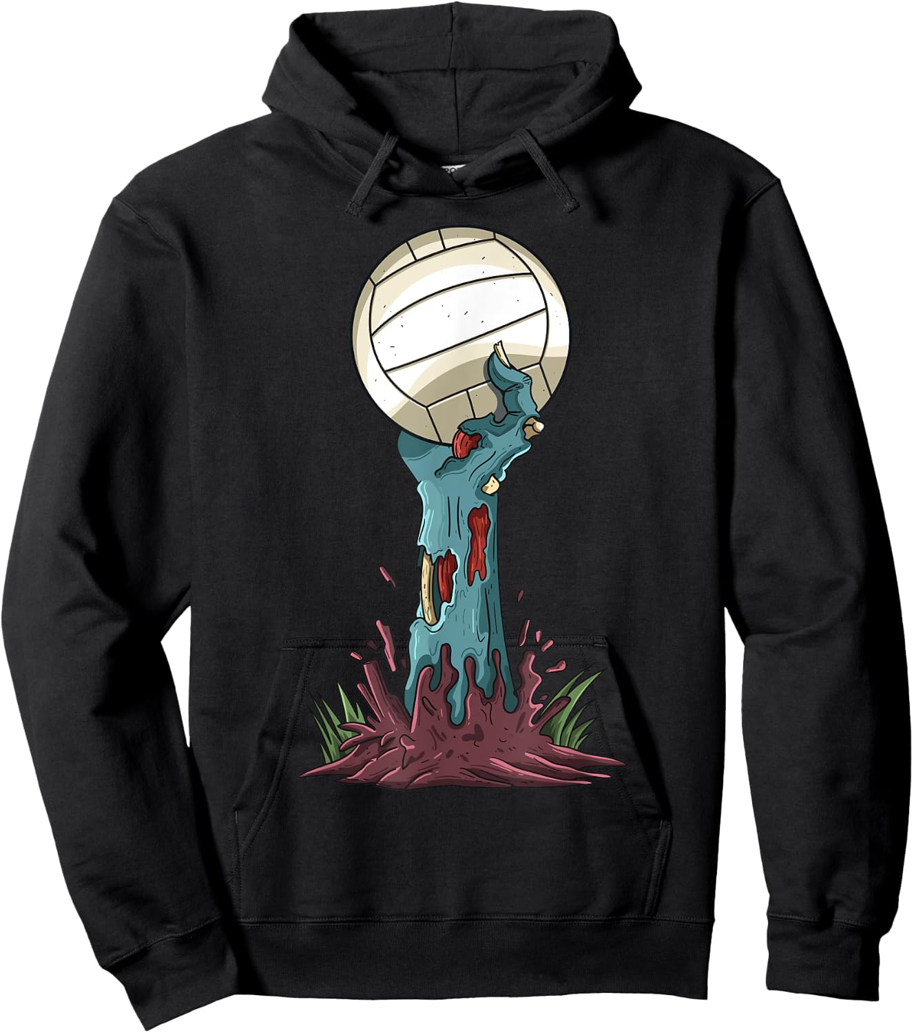 Zombie Hands Volleyball Funny Halloween Horror Scary Costume Hoodie - Hoodie | Black
