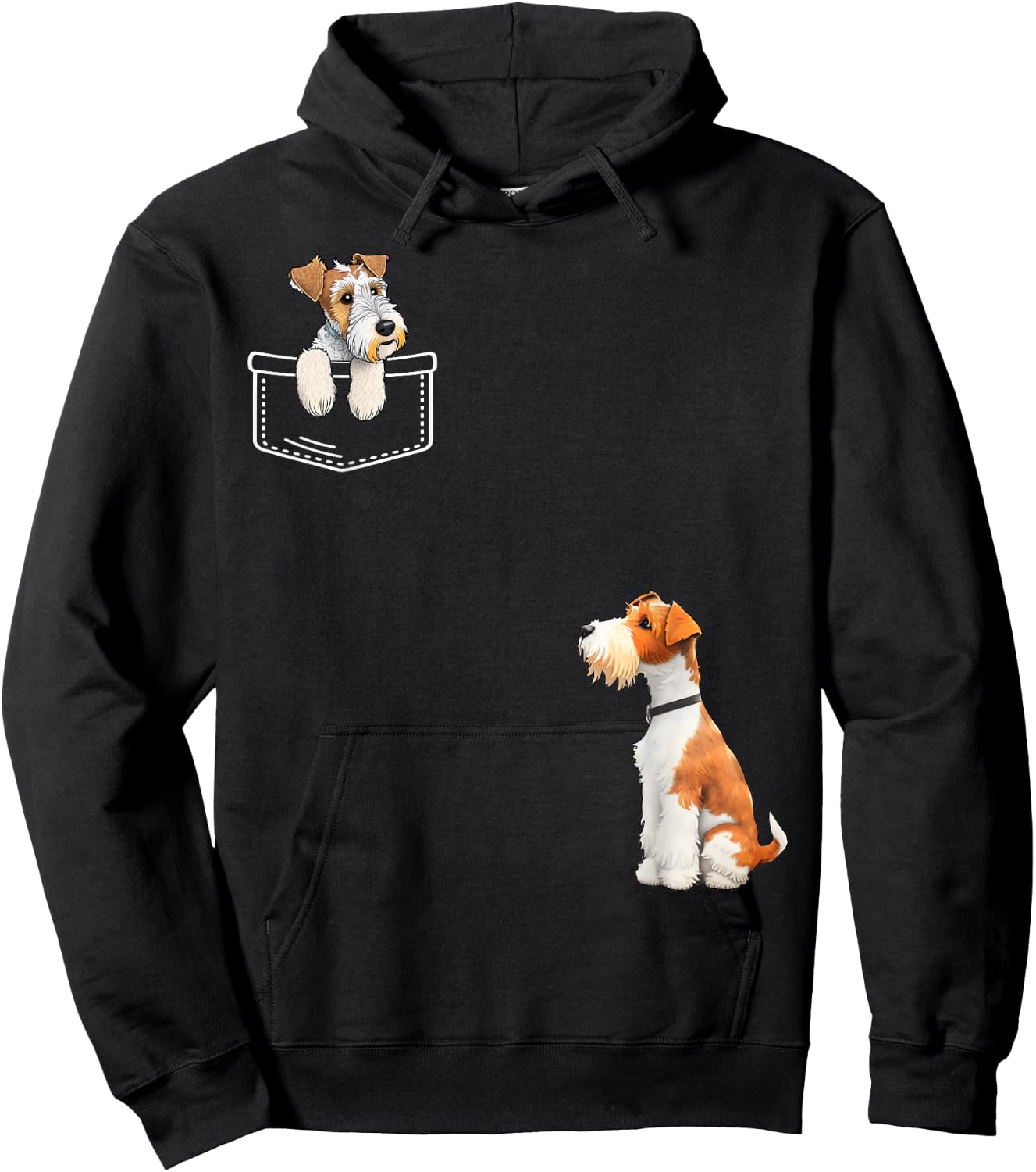 Wire Haired Fox Terrier In Your Pocket - Men, Women, Kids Hoodie - Hoodie | Black