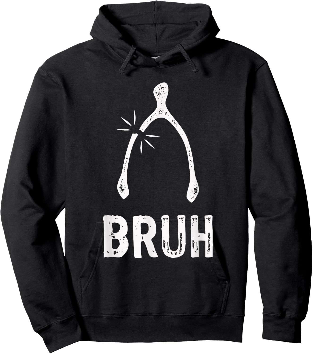 Bruh Wishbone Funny Thanksgiving Hoodie - Hoodie | Black