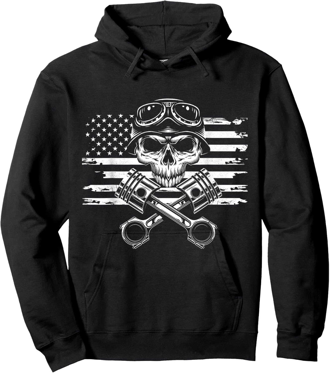 American Flag Motorcycle Apparel - Motorcycle Hoodie - Hoodie | Black