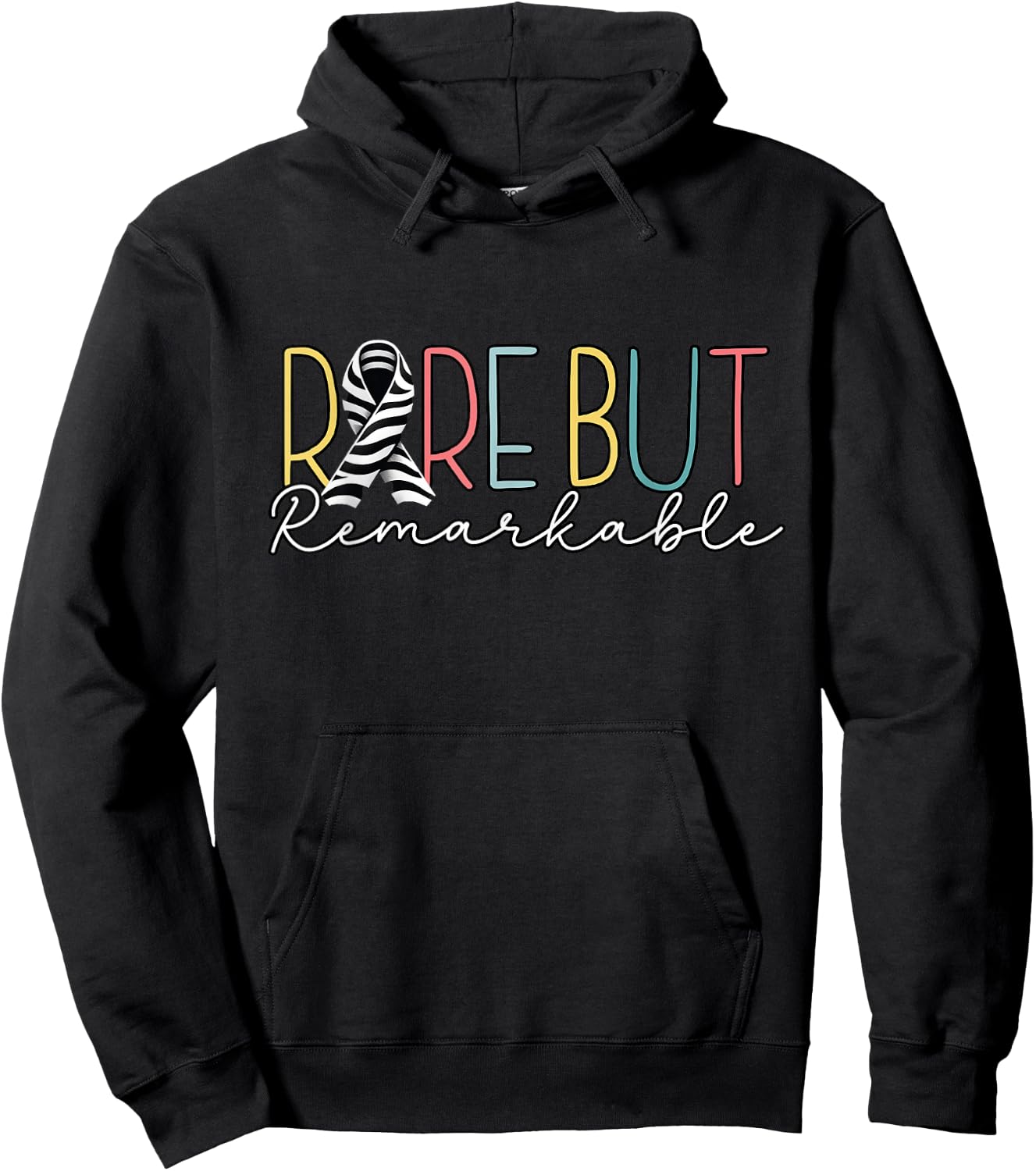 Rare Disease Awareness 2026 -Zebra Ribbon: Rare Disease Day Hoodie - Hoodie | Black