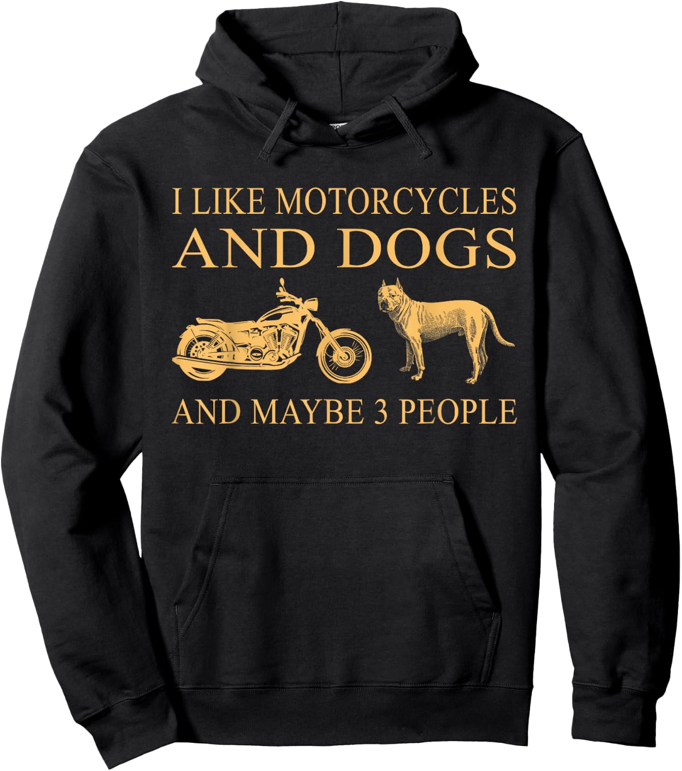 I Like Motorcycles And Dogs And Maybe 3 People Pit Bull Love Hoodie - Hoodie | Black