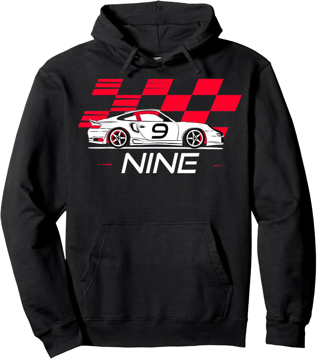 Race Car 9th Birthday Nine Year Old Boy Party Hoodie - Hoodie | Black