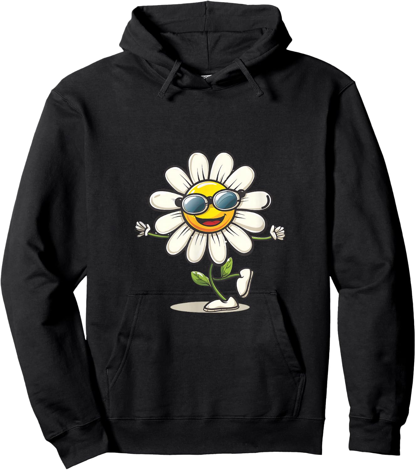 Lustige tanzende Gänseblümchen Maiblume mit Sonnenbrille Hoodie - Hoodie | Black