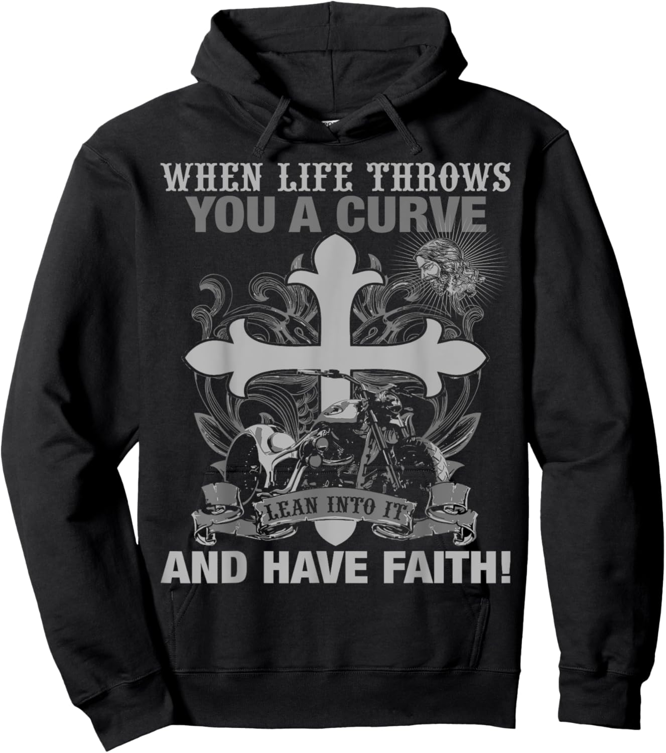 Christian Biker T Shirt Have Faith Motorcycle Design Hoodie - Hoodie | Black