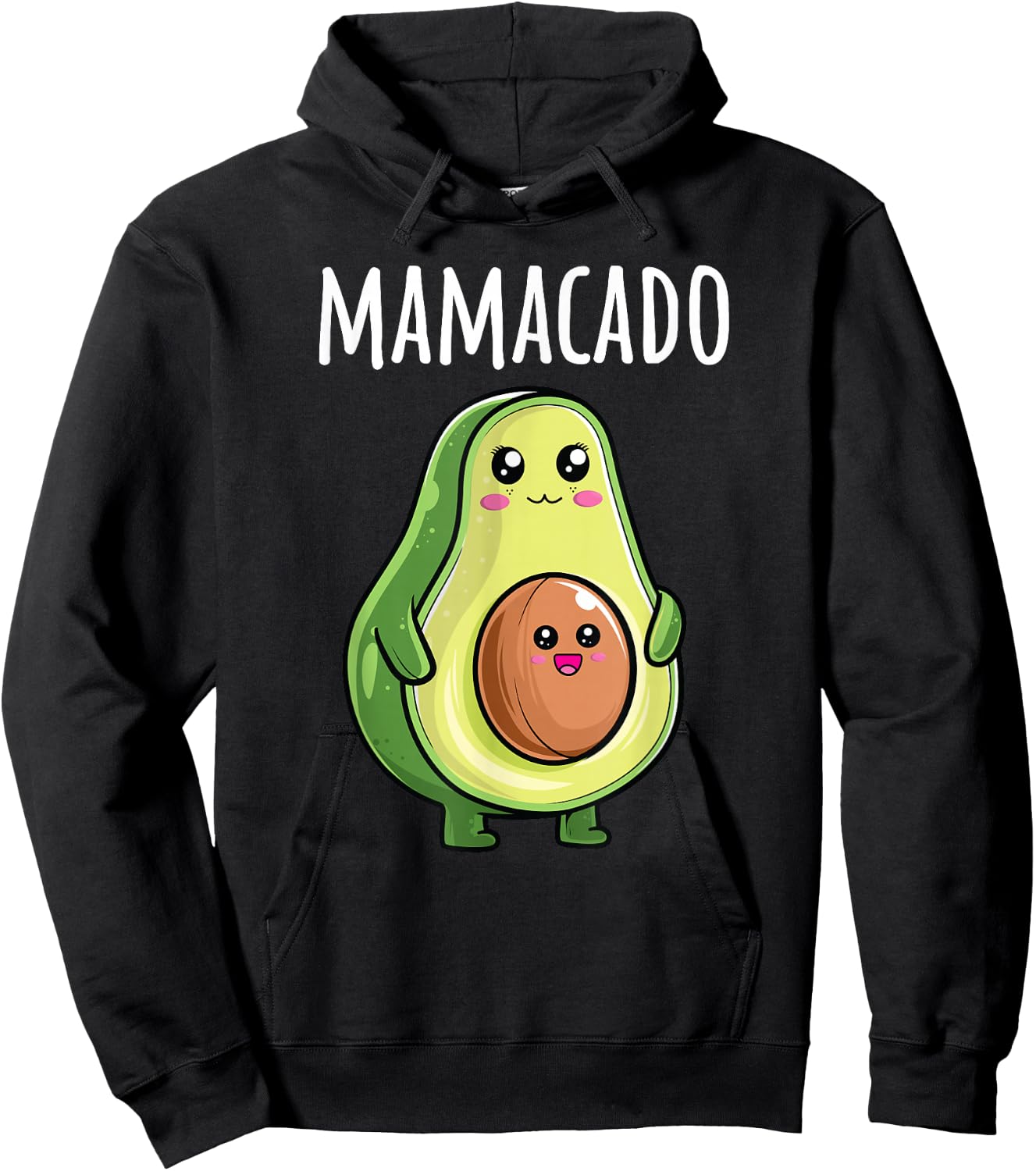 Pregnancy Announcement Shirts Women Mom Funny Mamacado Hoodie - Hoodie | Black