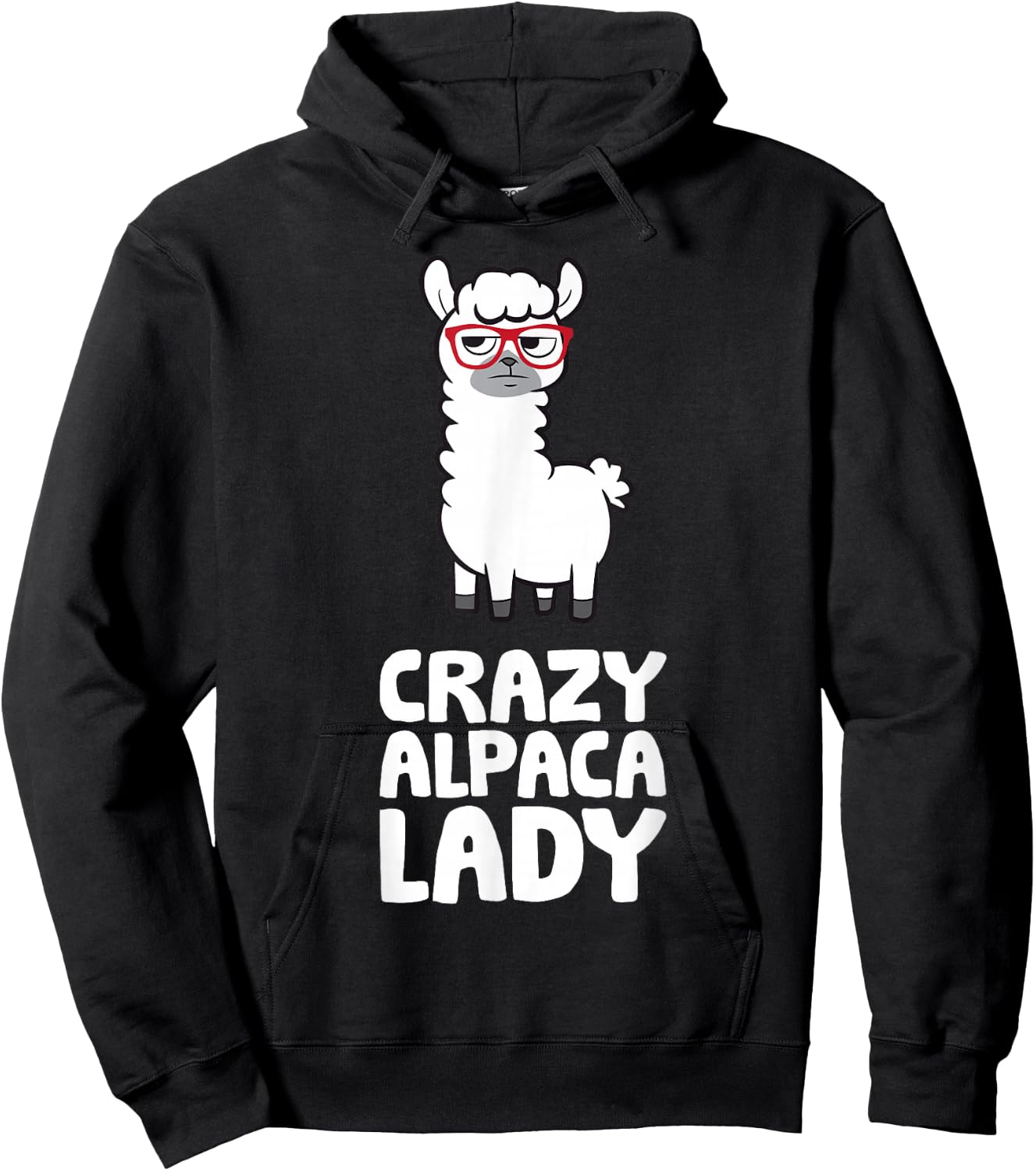 Crazy Alpaca Lady Pet Women Alpaca Hoodie - Hoodie | Black