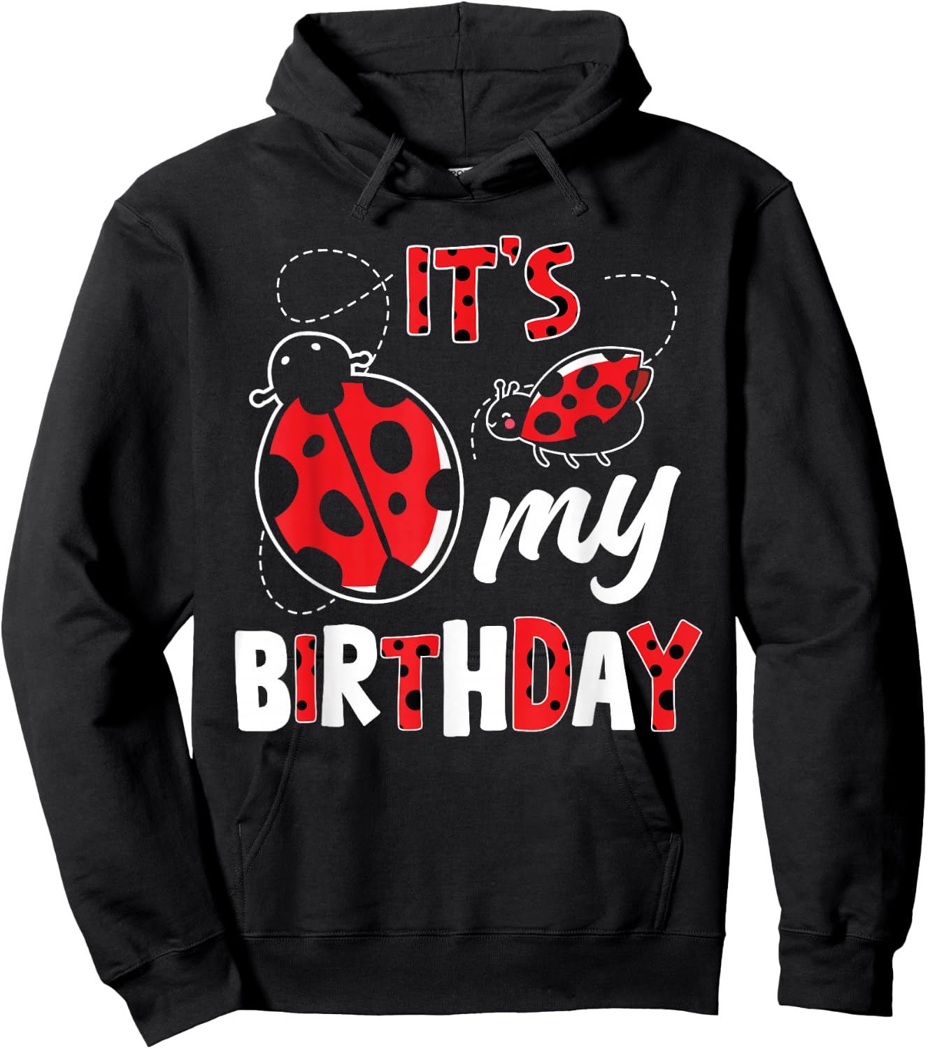 Ladybug It's My Birthday Boy Girl Birthday Ladybug Hoodie - Hoodie | Black