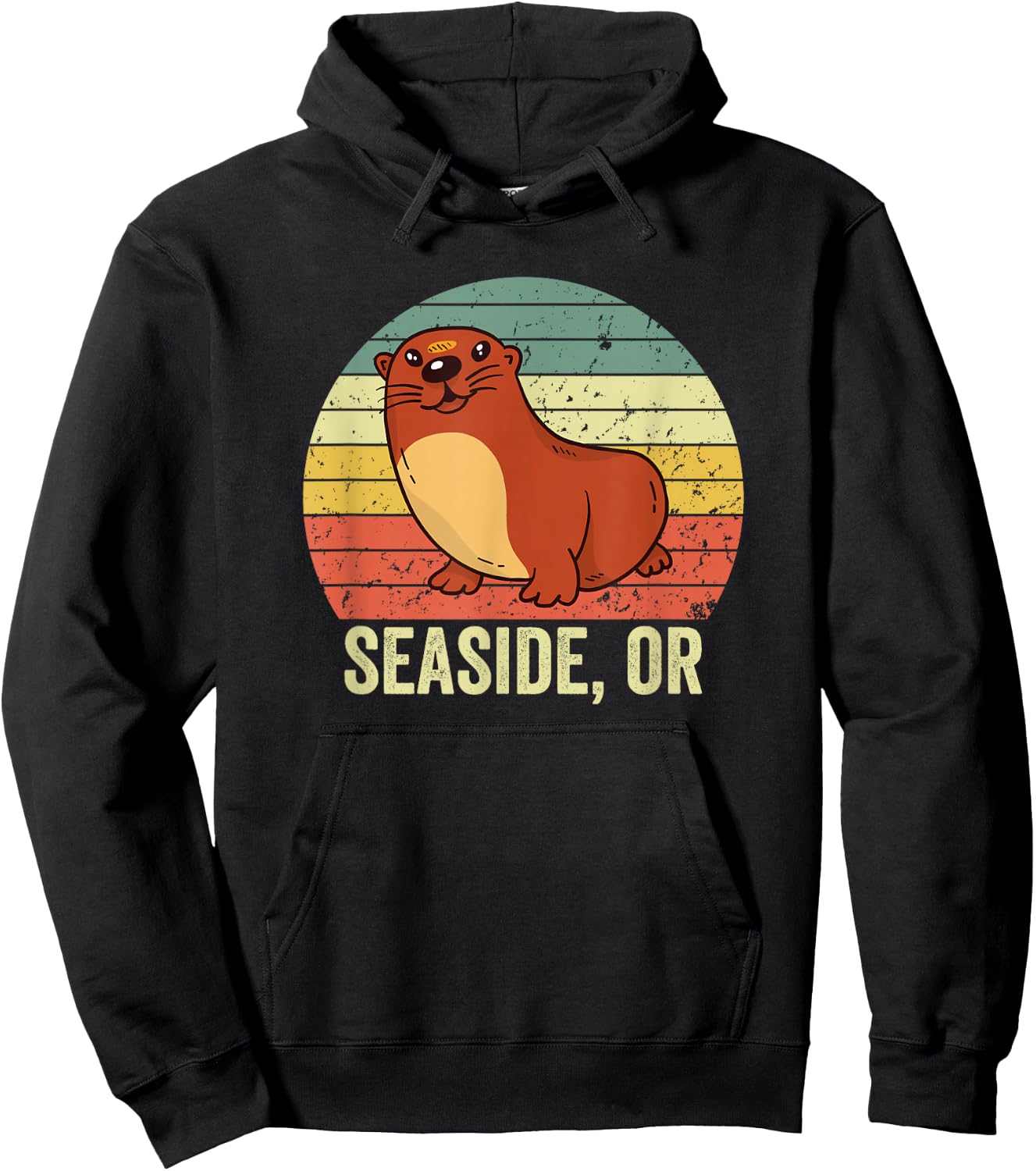 Seaside Oregon Otter, Seaside Oregon Hoodie - Hoodie | Black