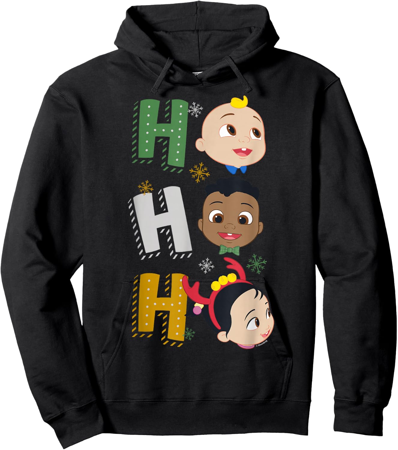 CoComelon Classic Christmas Ho Ho Ho Group Shot Hoodie - Hoodie | Black