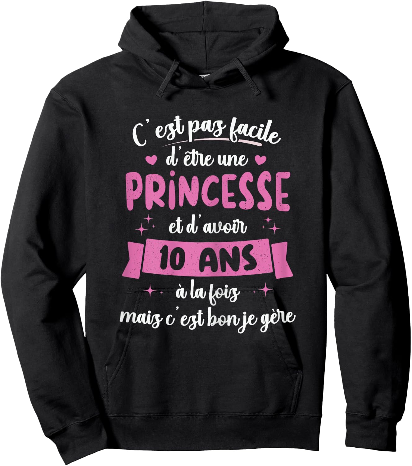 10 Years Birthday Gift Girl Princess Gift Hoodie - Hoodie | Black