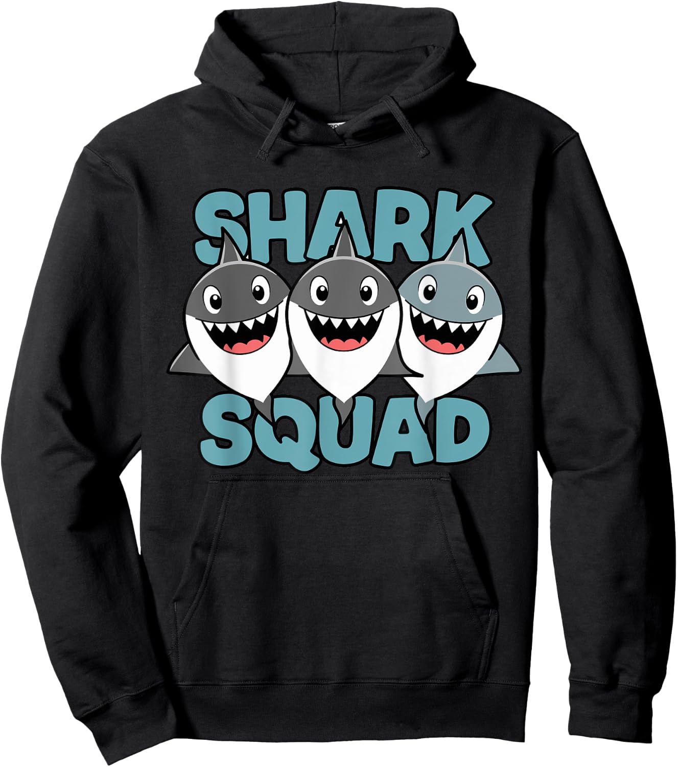 Shark Squad for Shark Lover Shirt | Kids Shark Hoodie - Hoodie | Black
