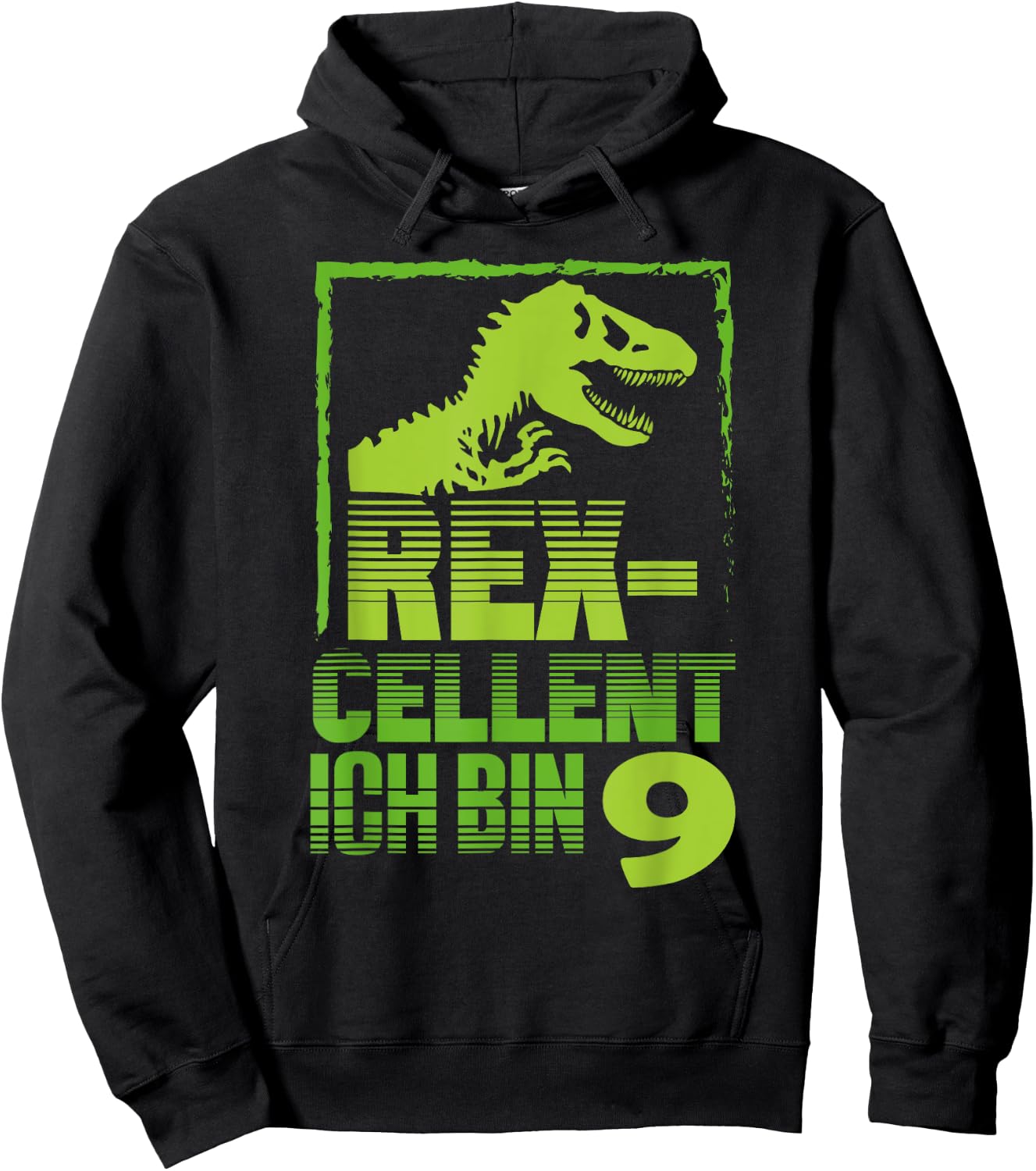 T-Rex Dino Design for a Dino Birthday 9 Years , black, s Hoodie - Hoodie | Black