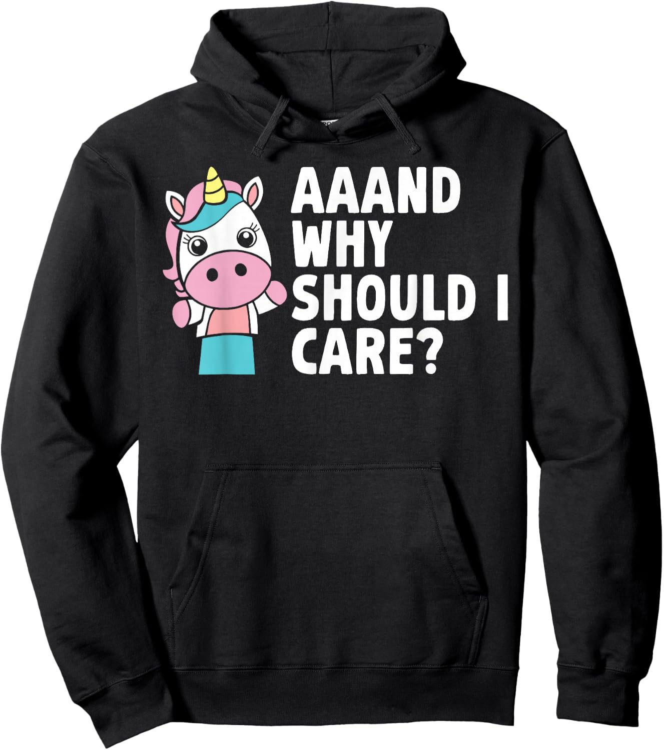 Funny Sarcastic Unicorn Hilarious Quote Statement Joke Humor Hoodie - Hoodie | Black