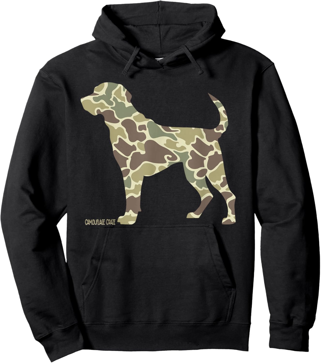 Hunting Dog Camouflage Camo Dog Labrador Hunting Camo Hunter Hoodie - Hoodie | Black
