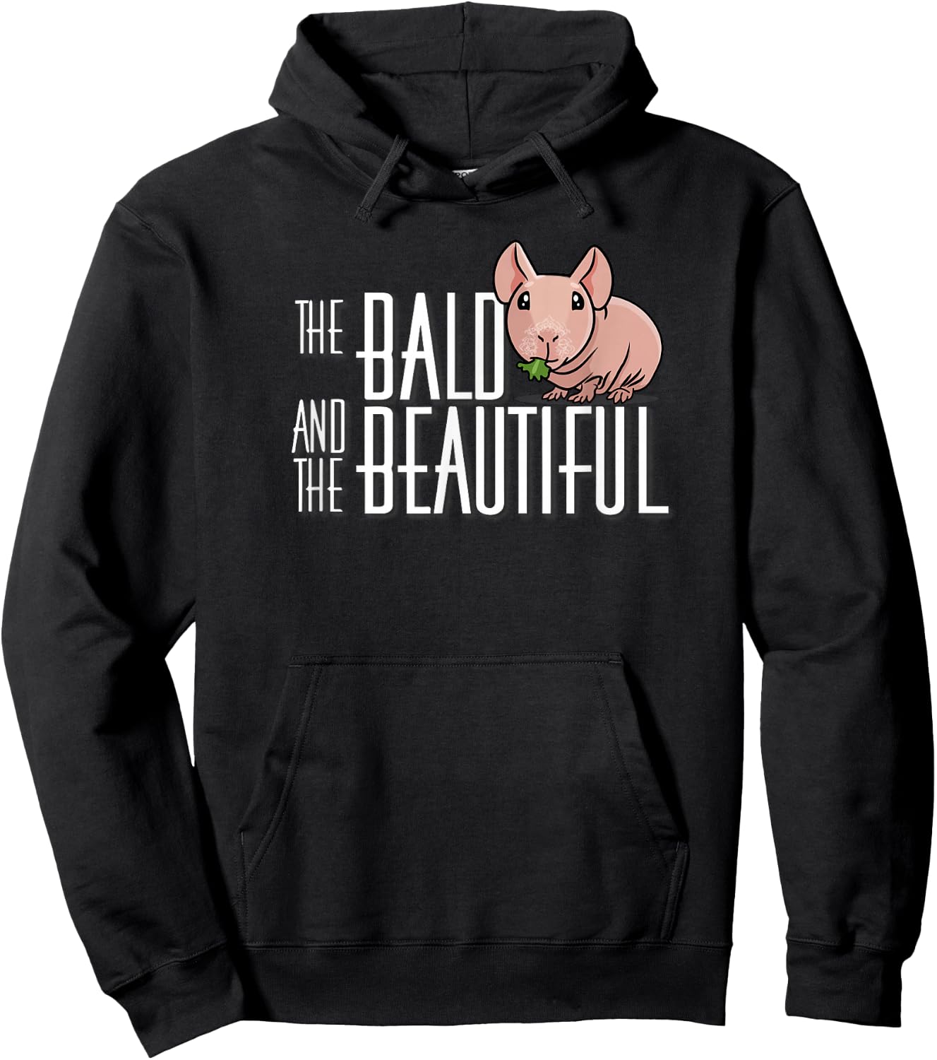 Funny Kawaii Kids Bald Beautiful Hairless Guinea Pig Lover Hoodie - Hoodie | Black