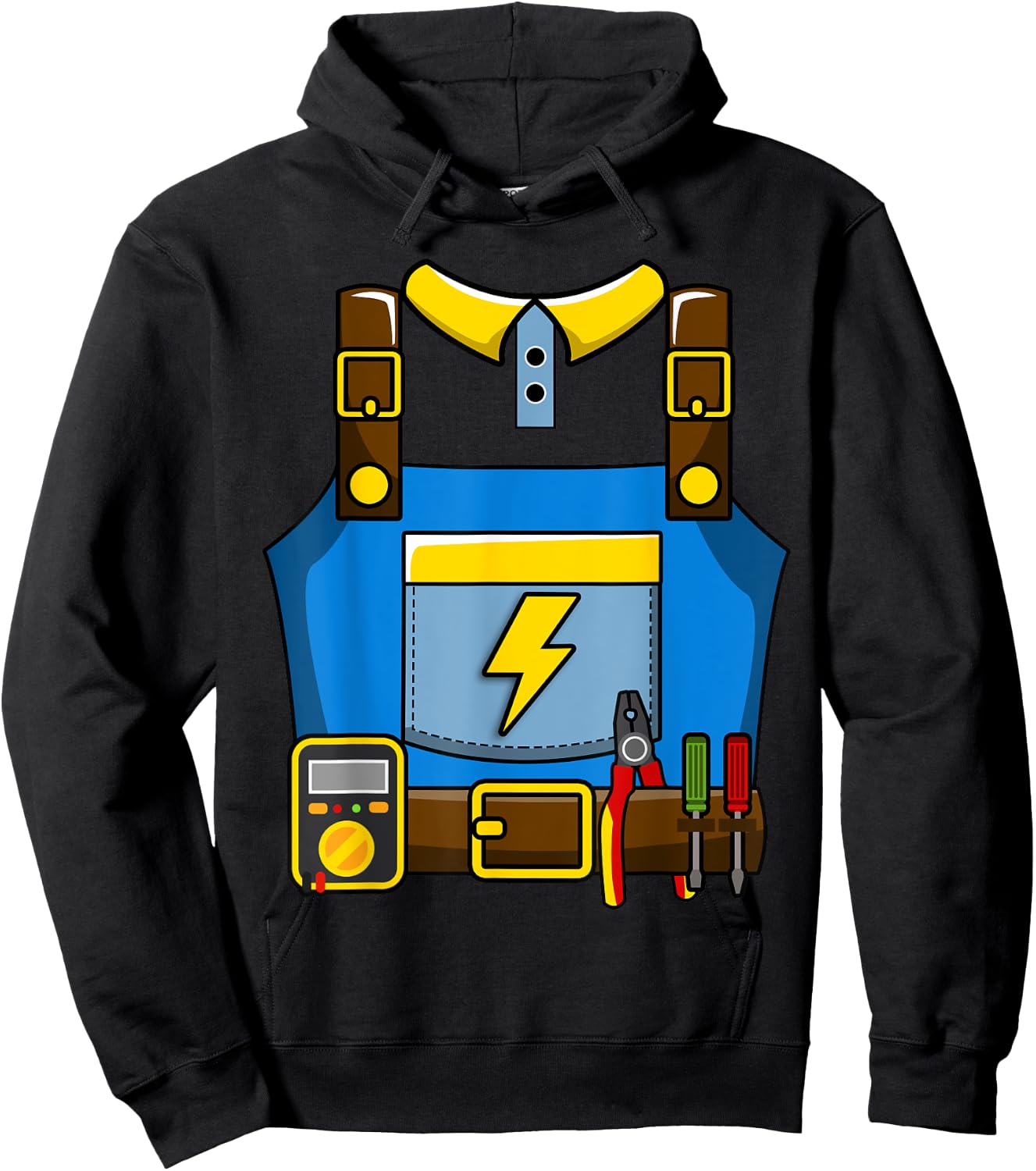 Adult Kid Halloween Lineman Electrician Costume Hoodie - Hoodie | Black