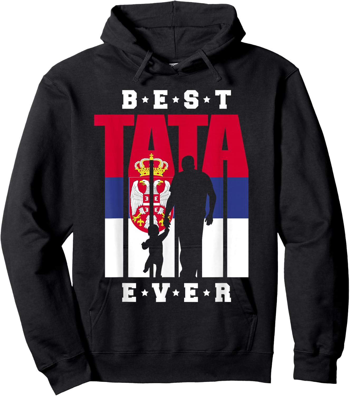 Tata und Baby Serbien Flagge Papa Serbischer Vater Hoodie - Hoodie | Black