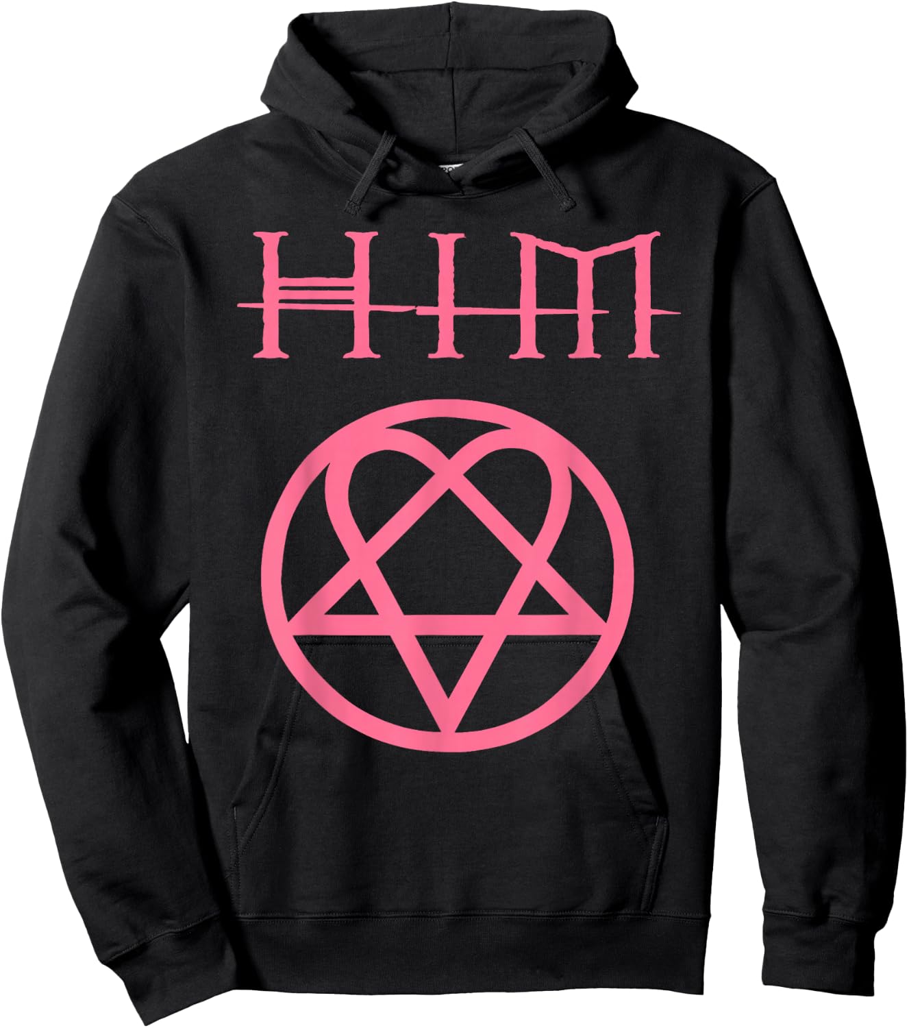 Ville Valo - Pink HeartGram , black Hoodie - Hoodie | Black